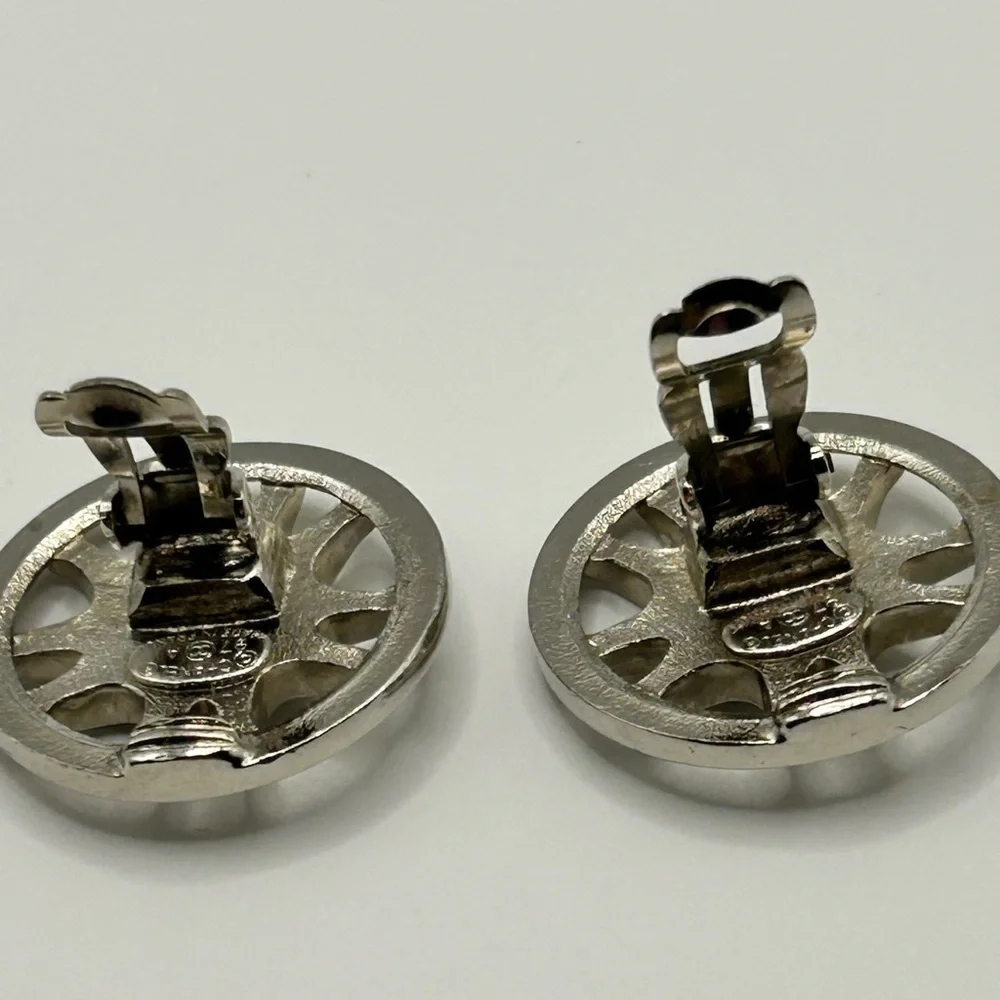 Chanel Silver Coco Mark Earrings